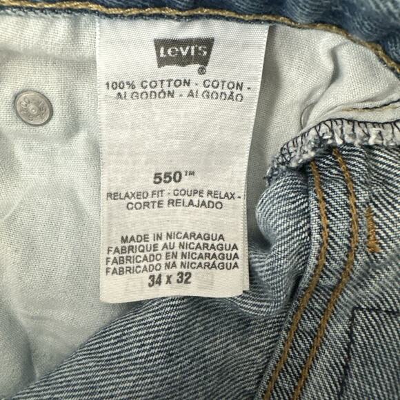 Levis 550 Relaxed Fit Baggy Jeans Size 33 x 30 Medium Wash 100% Cotton Y2K - Picture 10 of 11